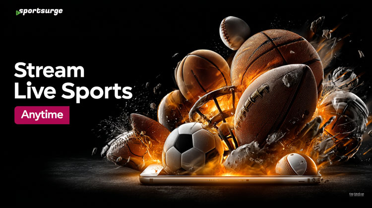 "Sportsurge live sports streaming interface showcasing various sports categories